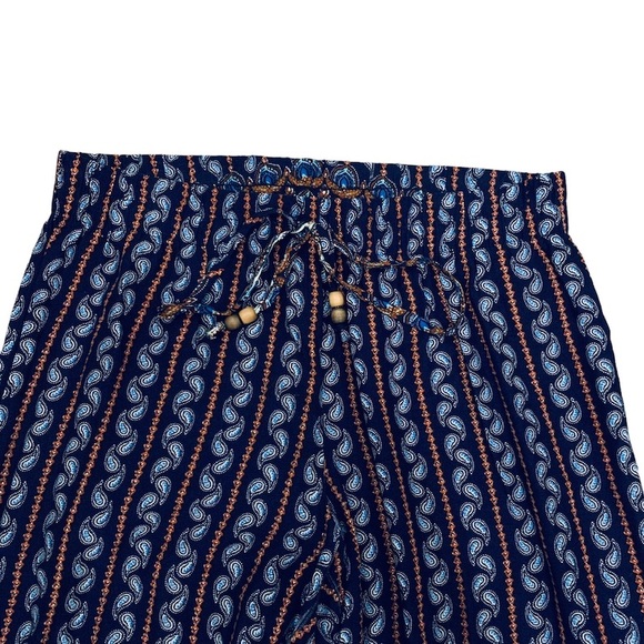 Hippie Boho Split Leg Peacock Pattern Pull On Pants Size Medium BNWOT - Picture 6 of 7